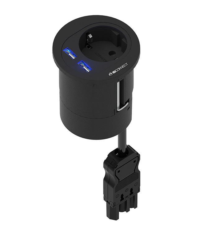 ATOM - 1xT. Eléctrica + 2 x USB carga tipo A
