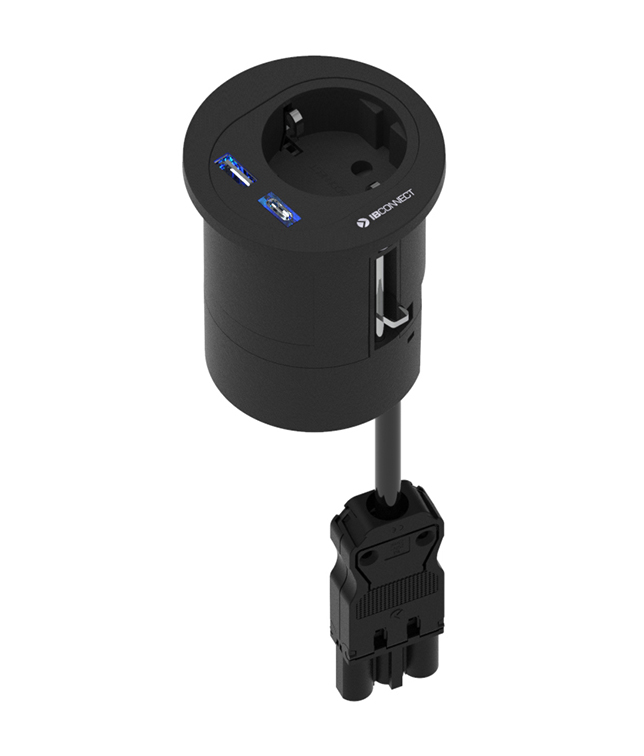 ATOM - 1xT. ELÉCTRICA + 1xUSB CARGA TIPO A + 1xUSB CARGA TIPO C