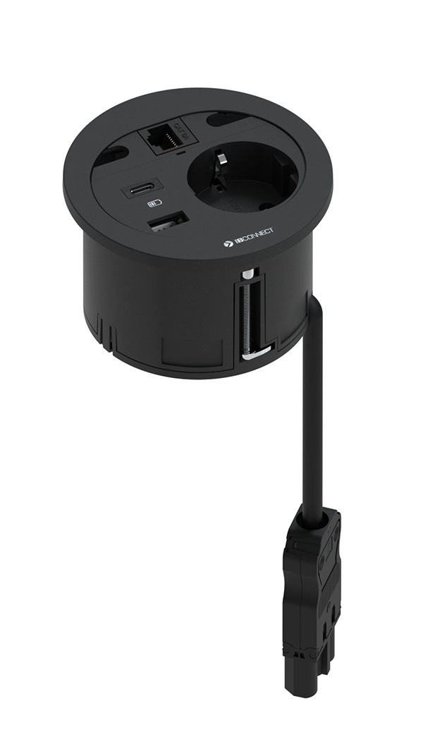 DIVUS - 1xT. ELÉCTRICA + 1xUSB CARGA TIPO A + 1xUSB CARGA TIPO C + 1xRJ45 (Cat.6 UTP)