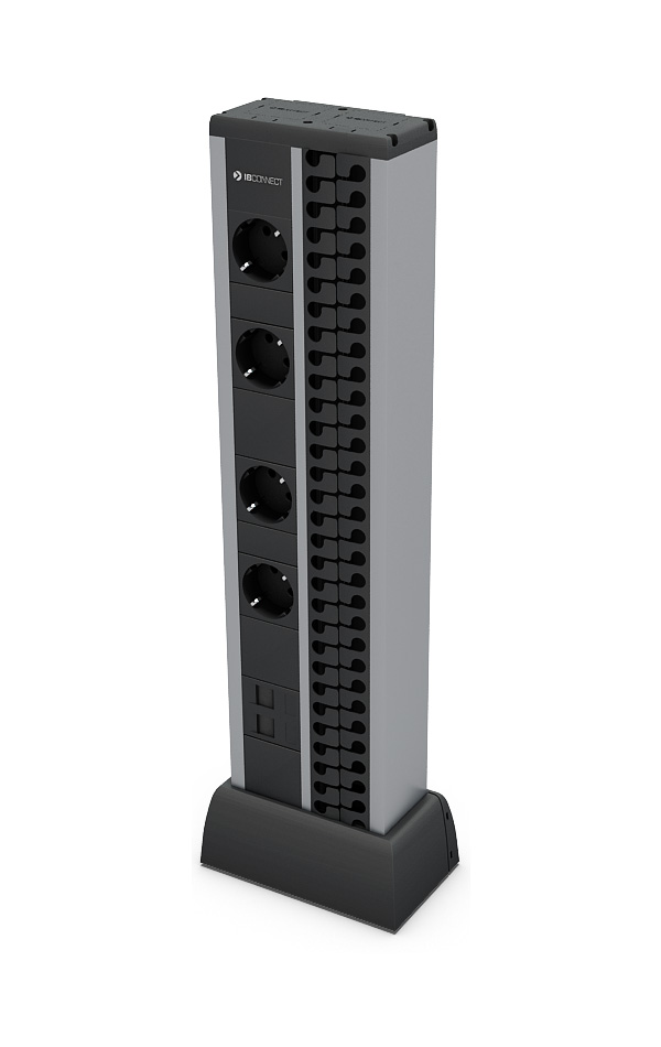 MINI COLUMNA - 4xT. ELÉCTRICA + 1xPLACA 2RJ45 + ORGANIZADOR