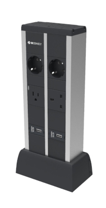 DUPLO CHARGE POINT - 4xT. ELÉCTRICA + 2xUSB CARGA TIPO A